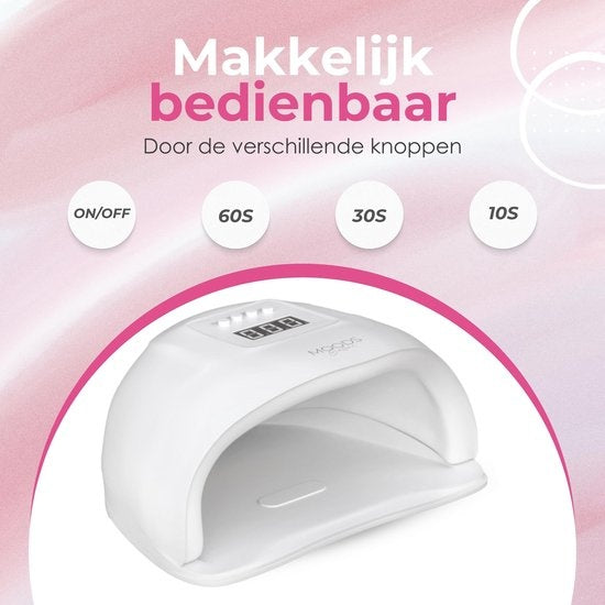 Moods Gellac Professional Luxury Nail Lamp- UV Lamp Gel Nails - Nail Dryer - Contrôlable avec des boutons - Powerful LED Lamp - White