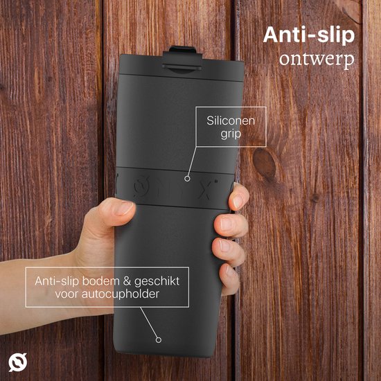 ONYX Bouteille à boire avec paille 700ML - Bouteille d'eau pour enfants et adultes - Tasse thermos en acier inoxydable Mug de voyage - Buveur motivé - Tasse à boire pour l'école - Noir