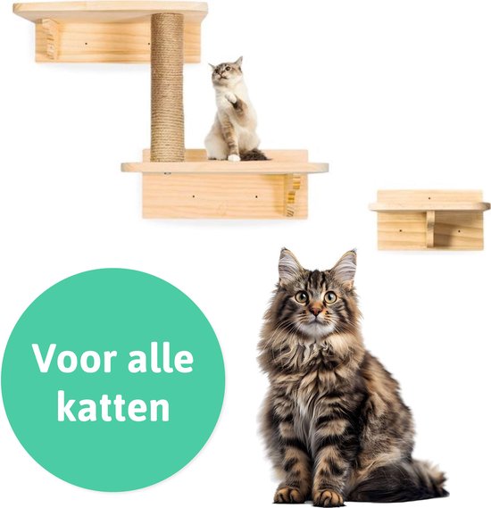 LBB Mur d'escalade pour chat - Convient à tous les chats - Griffoir inclus - Mur - Aussi pour les grands chats - Mur - Etagère - Meuble - Jouets pour chats - intelligence - Jouets