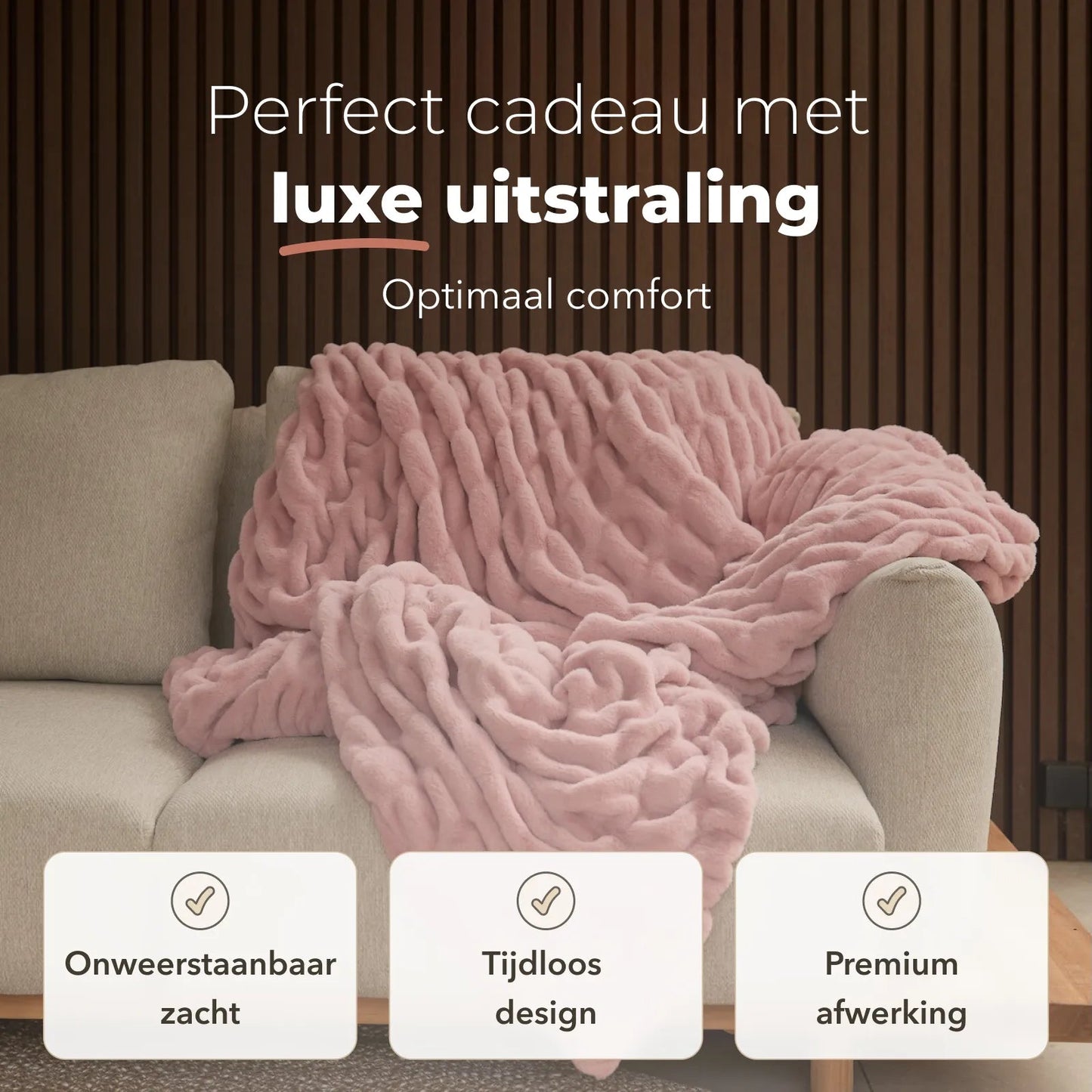 Sjumo Plaid Faux Fur - 150 x 200 cm - Candy Cloud - Ultra Soft & Luxurious