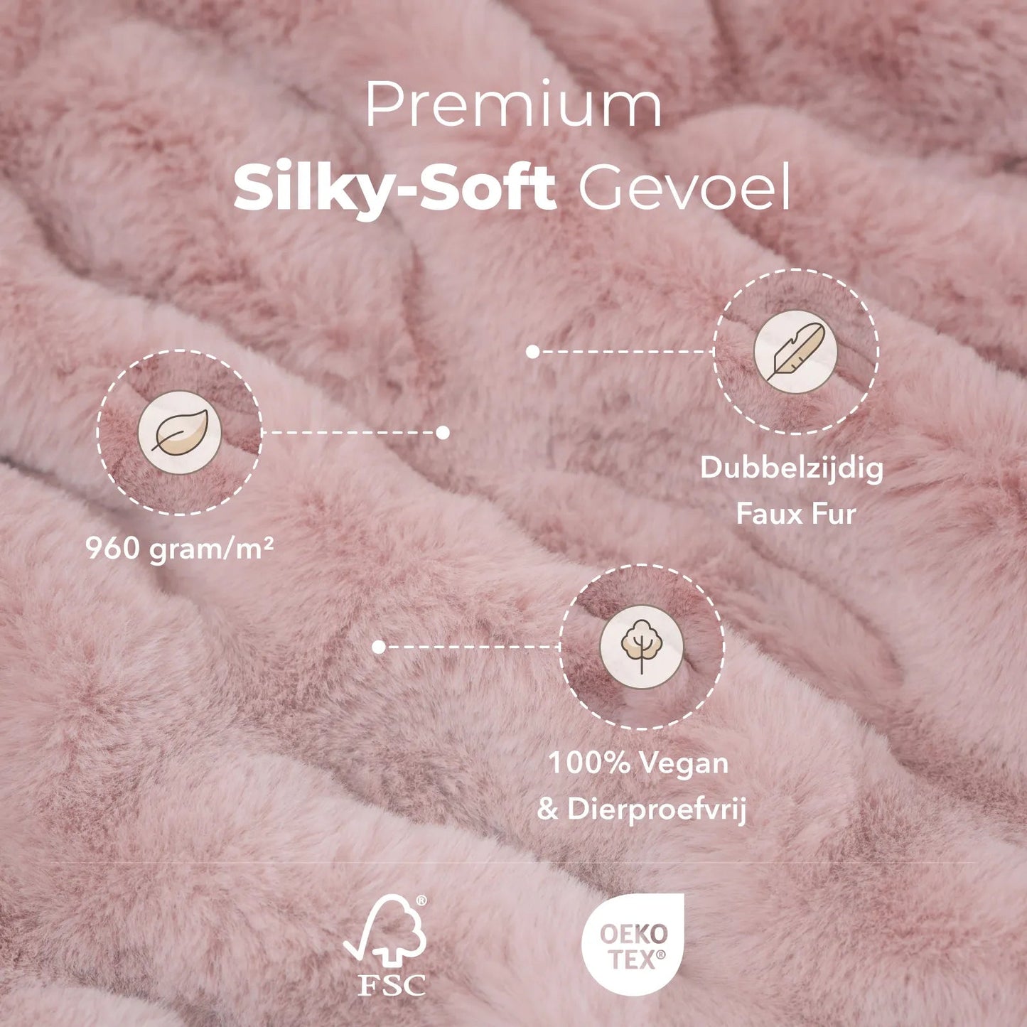 Sjumo Plaid Faux Fur - 150 x 200 cm - Candy Cloud - Ultra Soft & Luxurious