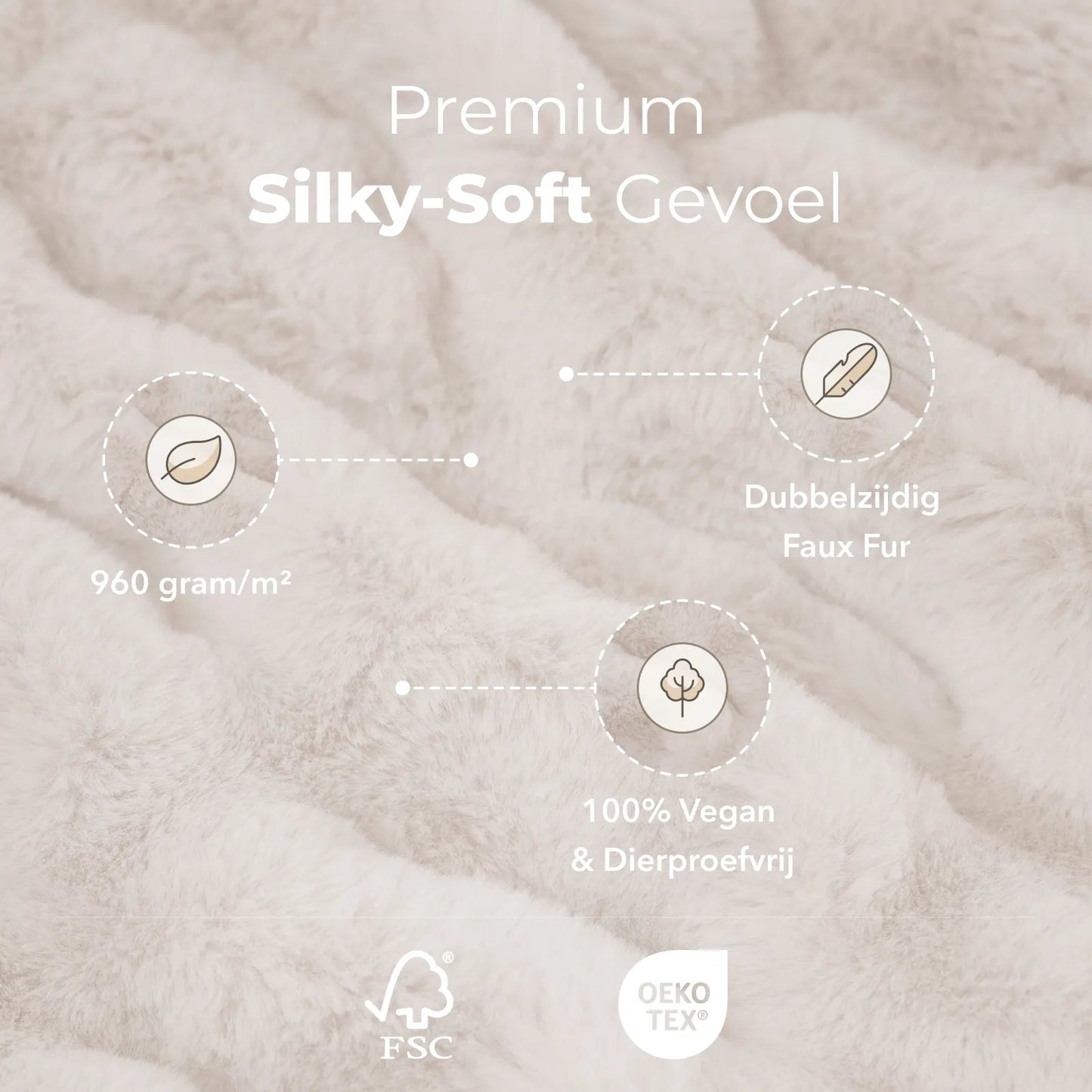 Sjumo Plaid Faux Fur - 150 x 200 cm - Vanilla Cloud - Ultra Soft & Luxurious