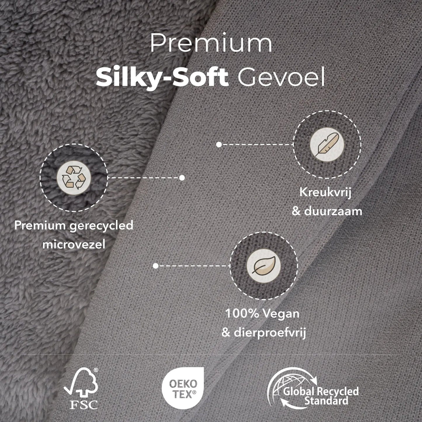 SJUMO Peignoir - Gris pierre de lune - Taille L/XL - Ultra-doux et durable