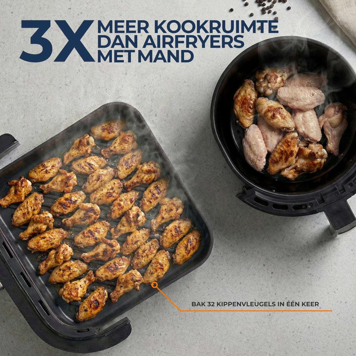 Four à pizza et friteuse à air chaud Rouny 12 pouces 2200 W – 11 fonctions – Double chauffage – Air chaud à 360° – 4,3 L – Noir