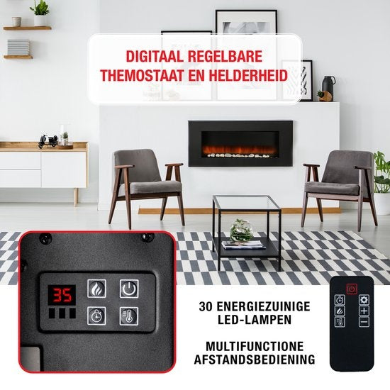 Classic Fire Atmosphere Fireplace Vancouver AJ145 - 2000 Watts - LED - avec télécommande