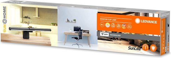 Luminaire LEDVANCE : pour écran d'ordinateur, SunHome Office Light / 2,5 W, 5 V, angle de faisceau : 11°, Tunable White, 22… 5 K, matériau du boîtier : plastique, IP2-