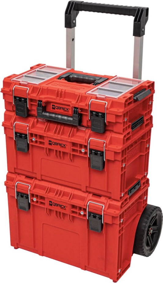 Qbrick System PRIME Set 1 RED Ultra HD – Chariot à outils modulaire avec Toolbox 150 et 250 Vario – 3 pièces