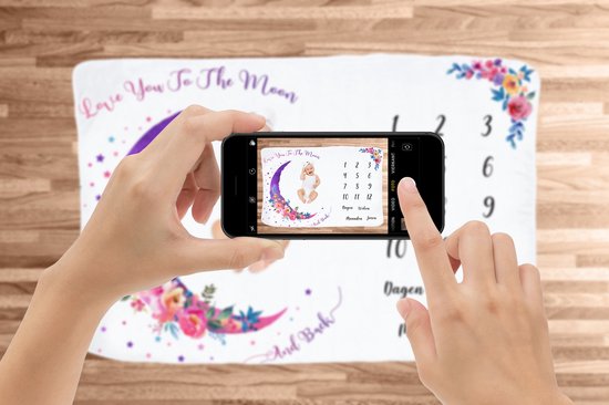 Couverture d'étape 'Pink Moon' de Frummel - Couverture d'étape pour bébé - Cadeau de maternité - 100×150 cm