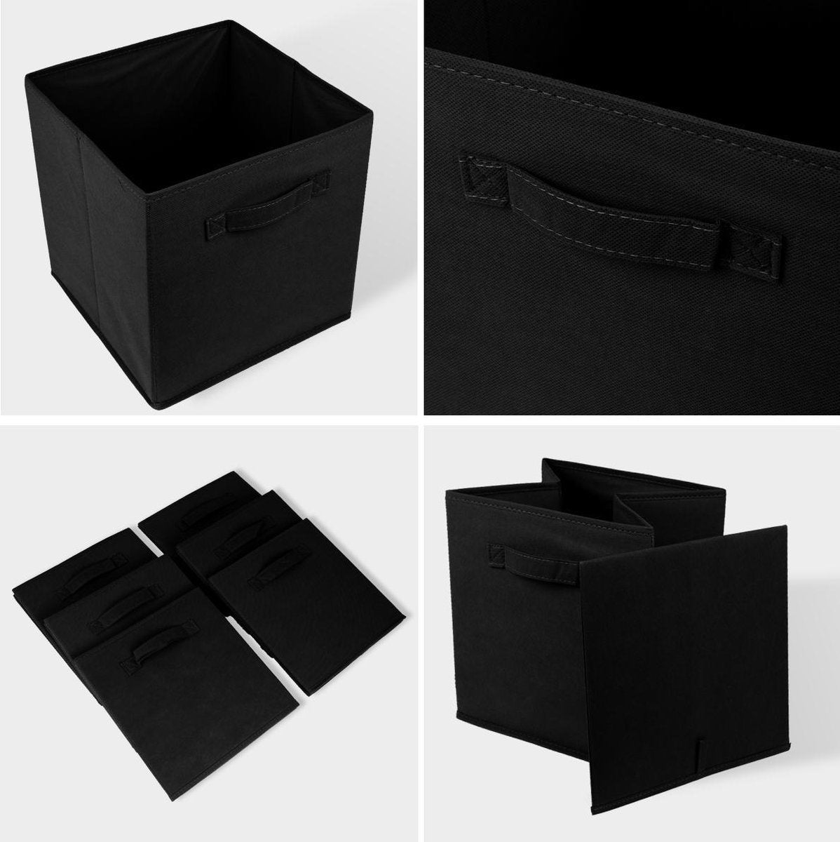 Organiseurs de placards LifeGoods - 6 pièces - 20L - Textile - Noir