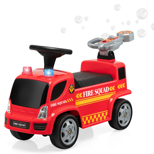Véhicule de pompiers Coast pour enfants avec pistolet à bulles pour les enfants de 18 à 36 mois rouge