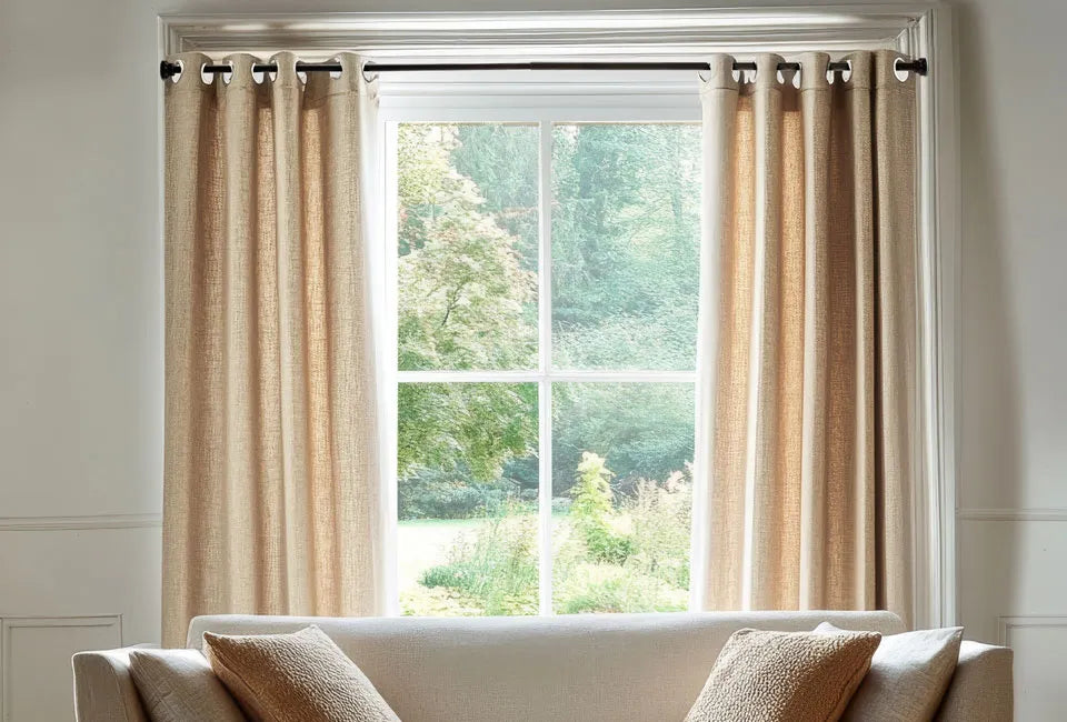 Home & Comfort Rideau occultant - Taupe clair - 300 x 250 cm - Avec anneaux - 3 couches d'occultation
