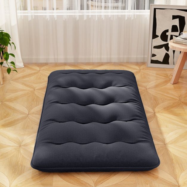 Coast Matelas Futon Portable 200x90x10 cm - Noir - pliable avec housse lavable et sac de transport