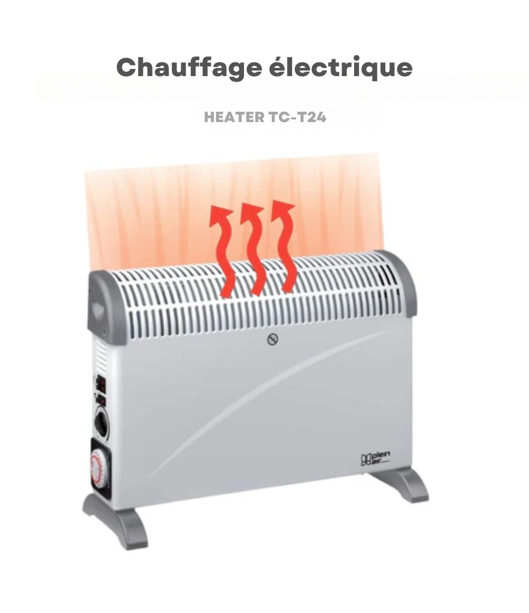 Chauffage électrique d'appoint Plein Air - Thermostat réglable 3 niveau - 2000W - Blanc