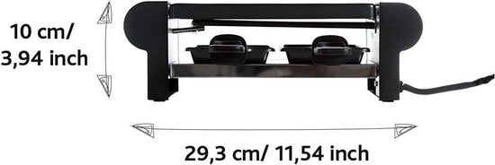 Boska Raclette Mini 220V - pour fondre et griller - 2 personnes - Noir