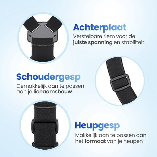 Garpex® Universal Chest strap Harnais de poitrine - Support de poitrine adapté à diverses caméras d'action et smartphones - Noir