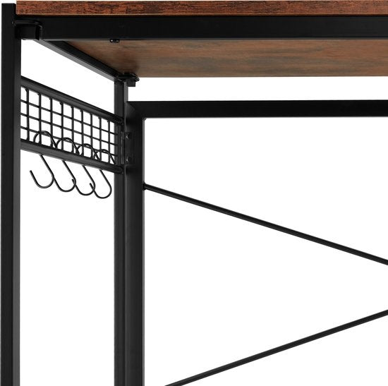 tectake® - Bureau pliant Paterson 102x51x77cm - brun foncé - 404660