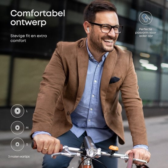 SoundFront Pro Wireless Earbuds - Ecouteurs Bluetooth - Earpods - Convient à Apple et Android - Blanc