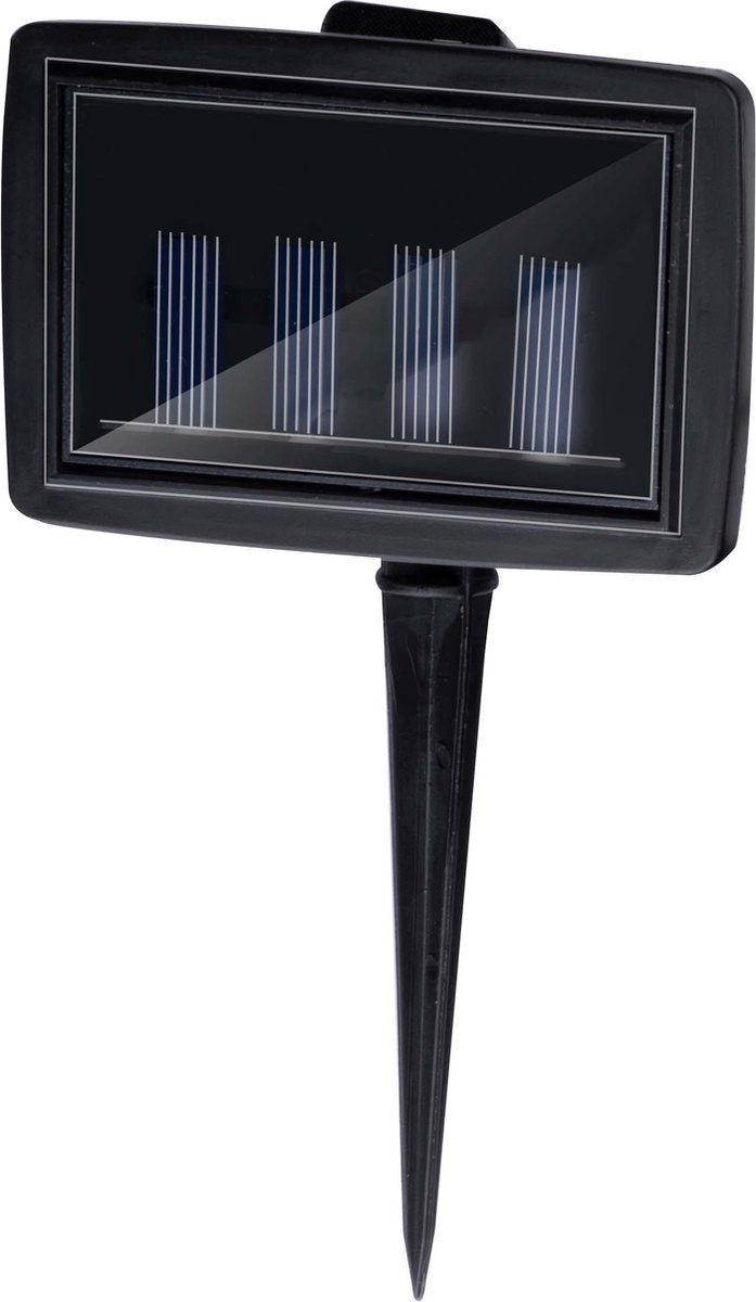 Guirlande lumineuse à énergie solaire - Grundig - Lumière de jardin 8 LED Lanternes - 12 Lumières - LED avec effet flamme - autonomie 8-6 heures - Noir