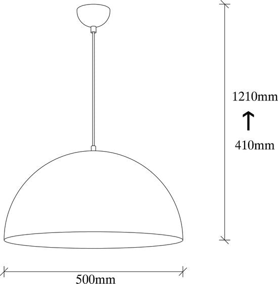 Lampe suspendue moderne noir et or 50 cm | Kante