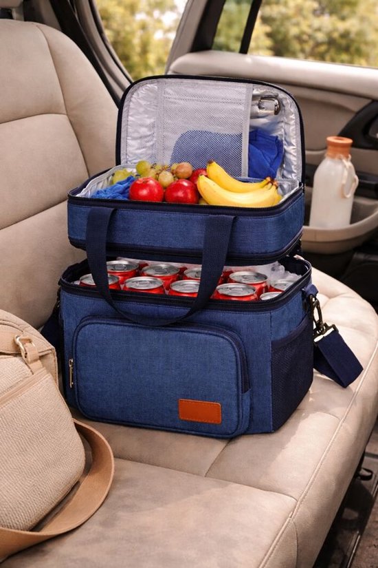 Sac isotherme Ceruzo 14 L – Sac-repas isotherme – Double compartiment – Bleu