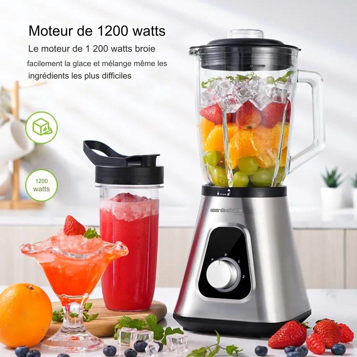 Mixeur Safecourt Kitchen- 1200 watts-  3 positions - acier inoxydable