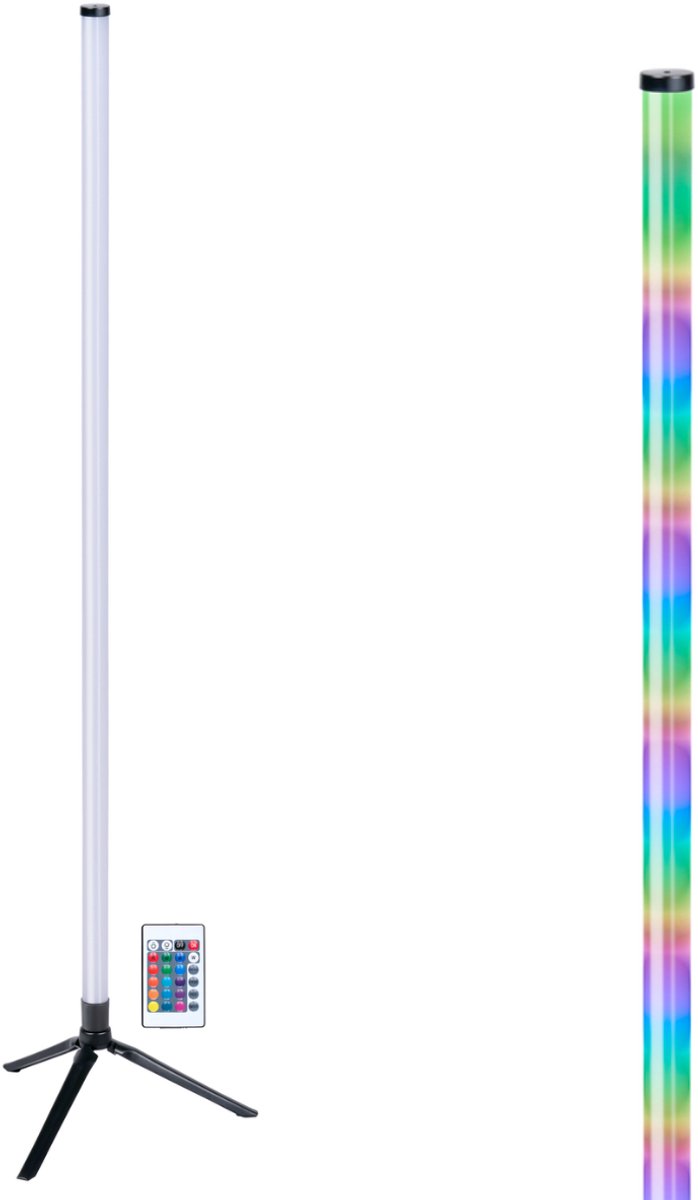 Grundig LED Floor Lamp 120 cm - Lampadaire RVB avec télécommande - alimenté par USB - Lampe d'ambiance pour le salon, la chambre et les jeux - 4 modes d'éclairage, 60 LED