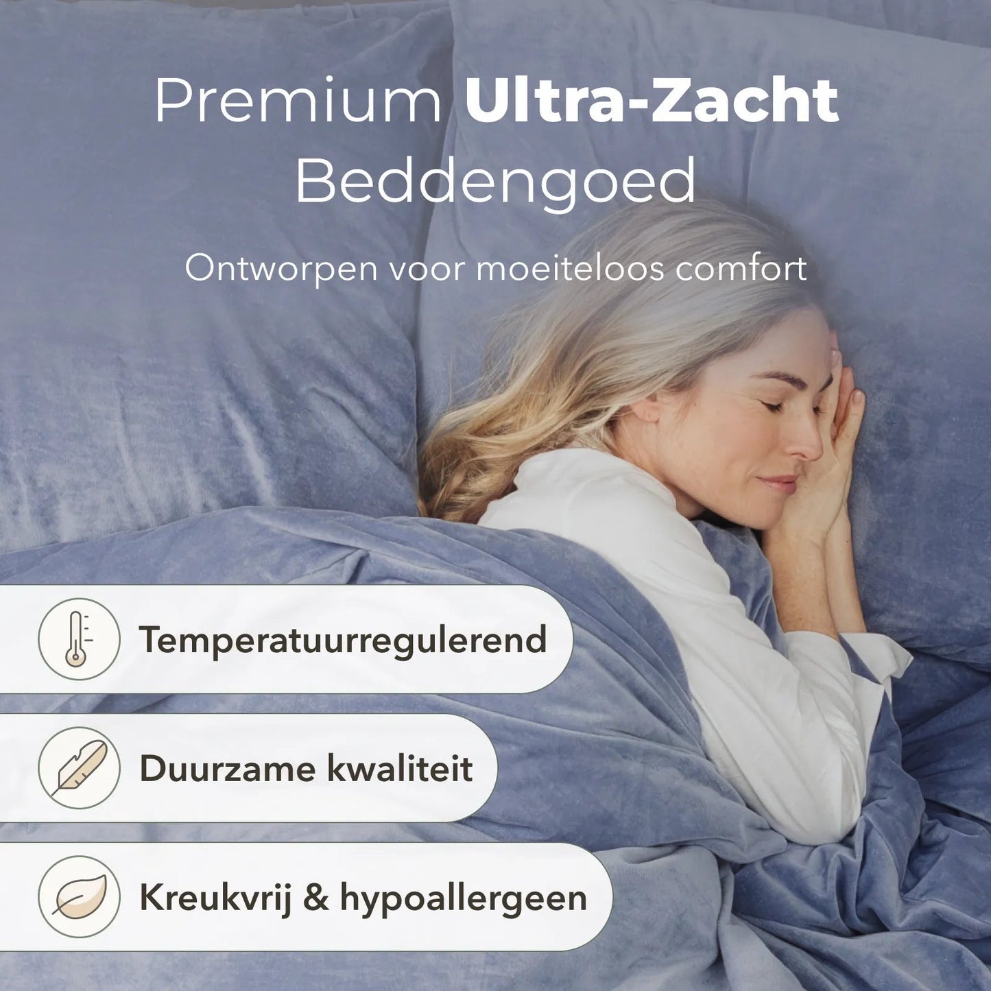 Sjumo Drap-housse - Silky Smooth - 90 x 200 / 210cm - Faded Blue