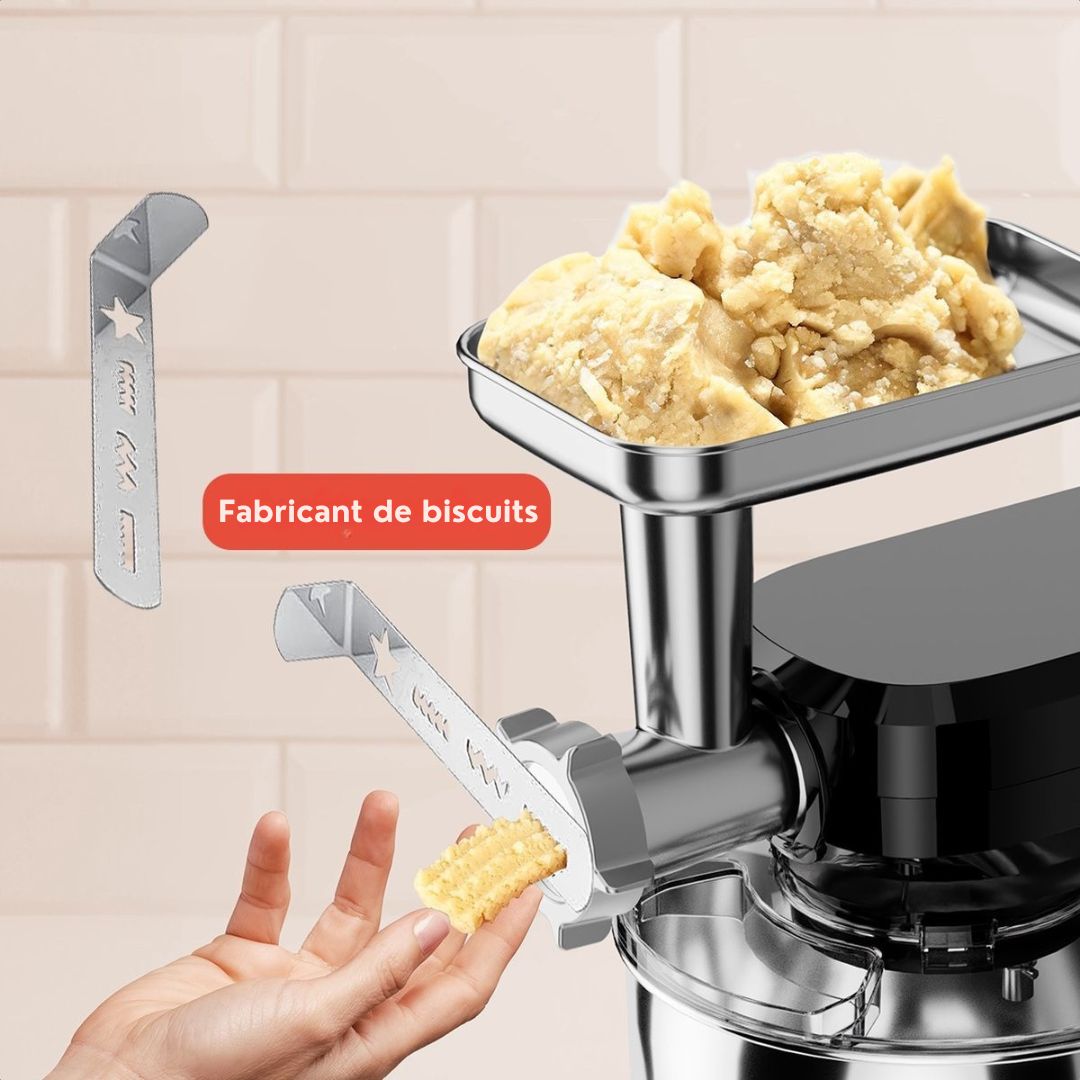 Robot de cuisine KitchenBrothers - Set complet - 15 accessoires - 6L - 1500W - Noir