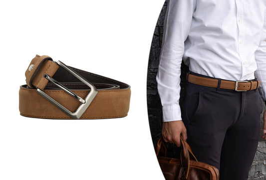 Ceinture en cuir Milanoro Homme 115 cm - Cognac - Classique et intemporel