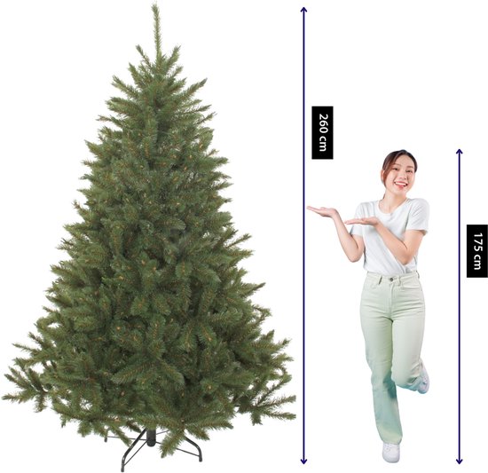 Sapin de Noël artificiel Triumph Tree Bristlecone - Sapin artificiel d'aspect naturel - Décoration de Noël d'intérieur - Finition en PVC à aiguilles rigides - H 260 x Ø 163 cm - Vert