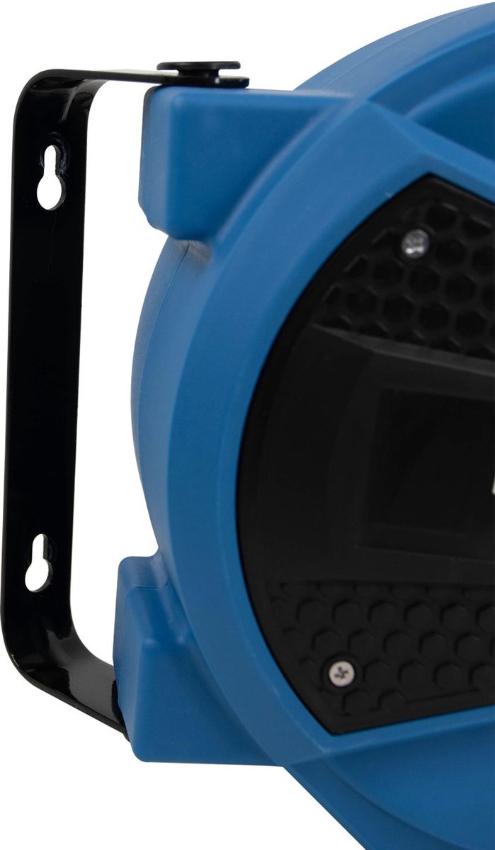 Enrouleur de câble mural Hyundai 15 m 3x1,5 mm² rétractable automatiquement bleu - support mural pivotant - 3200 W