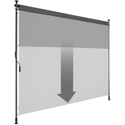 tectake Taija Store à pince 208 x 310 cm – Protection solaire pour balcon et terrasse – Indice de protection UV 50+ – Sans perçage – Polyester – Anthracite