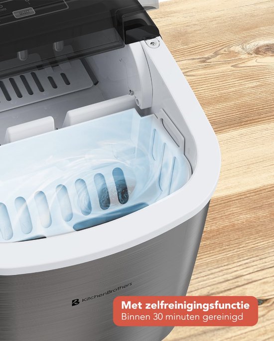 Machine à glaçons - Machine à glaçons avec pelle à glace - 9 Cubes en 8 min. - Portable avec poignée - acier inoxydable