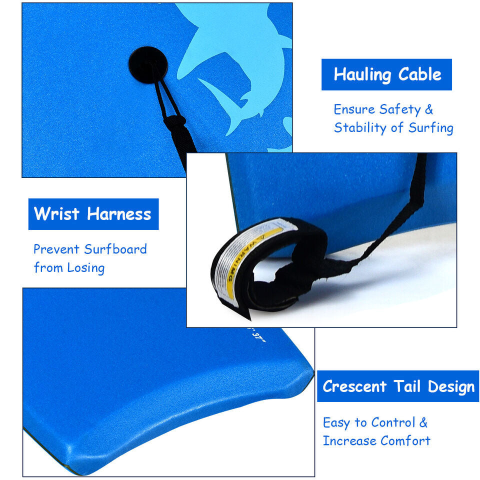 Coast Sup Board bodyboard planche de natation planche de surf 94 x 47 x 5.5 cm bleu