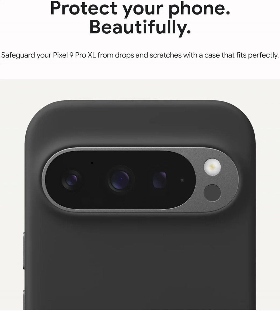 Google Pixel 9 Pro XL Back Cover Case - Silicone durable - Antichoc - Noir