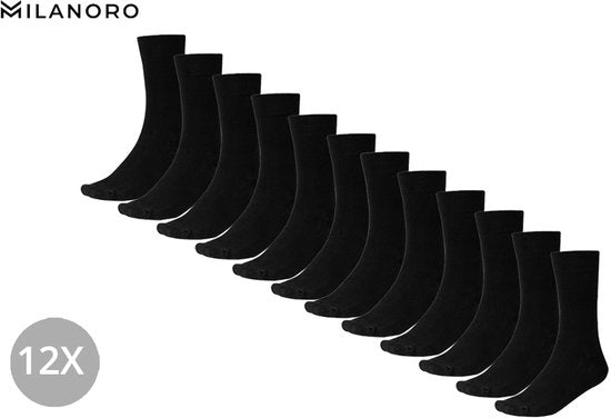 Milanoro - 12 paires de chaussettes en bambou doux pour femmes et hommes - Couleurs foncées - 39-42