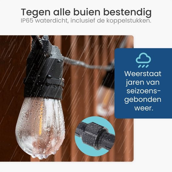 Gologi guirlande lumineuse extérieure et intérieure - Guirlande lumineuse 5M - Eclairage de jardin LED - Eclairage d'ambiance chaud 2700K - Etanche - Eclairage intelligent avec App - Connectable jusqu'à 20M