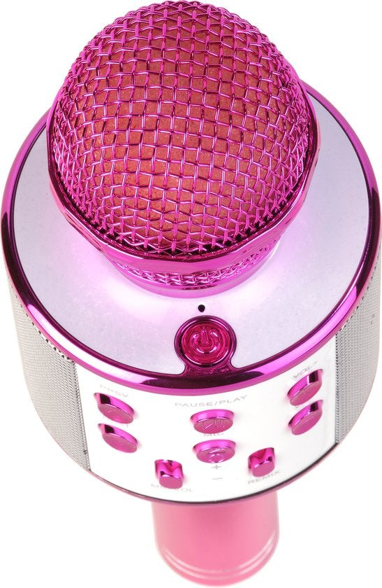 Denver Karaoke Microphone Bluetooth - Sans fil - Ensemble Karaoké - Haut-parleur intégré - AUX - MicroSD - KMS20 - Rose