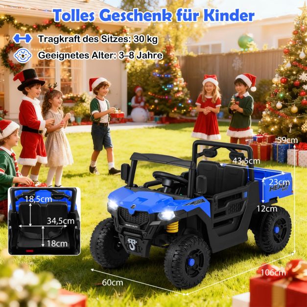 Coast Electric Child Car 12V - Voiture à bascule avec télécommande 106 x 60 x 59 cm - Bleu foncé