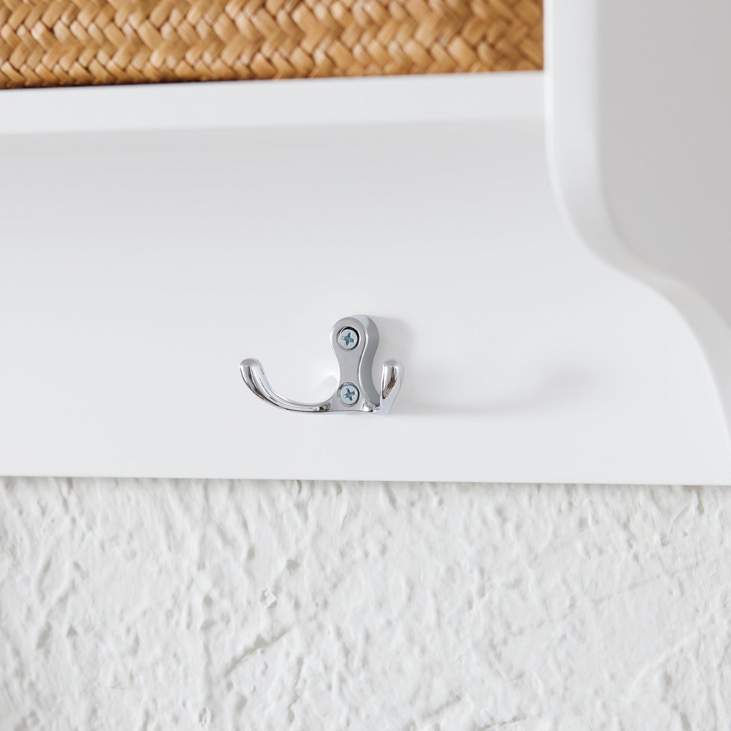 SoBuy Porte-manteaux mural - avec 3 compartiments et crochets - max 21 kg - 100 x 20 x 30 cm - blanc