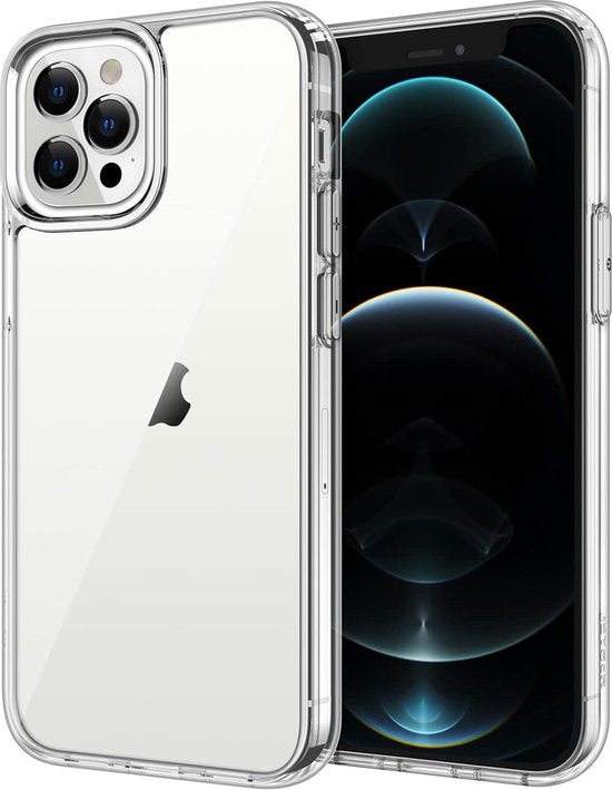 Étui transparent pour téléphone Podec, compatible avec l'iPhone 12 Pro Max : étui transparent et film de protection d'écran en verre
