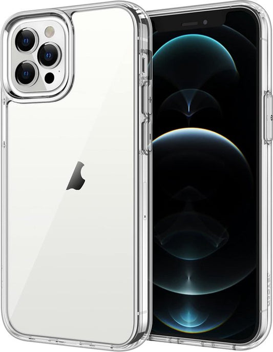 Étui transparent pour téléphone Podec, compatible avec l'iPhone 12 Pro Max : étui transparent et film de protection d'écran en verre