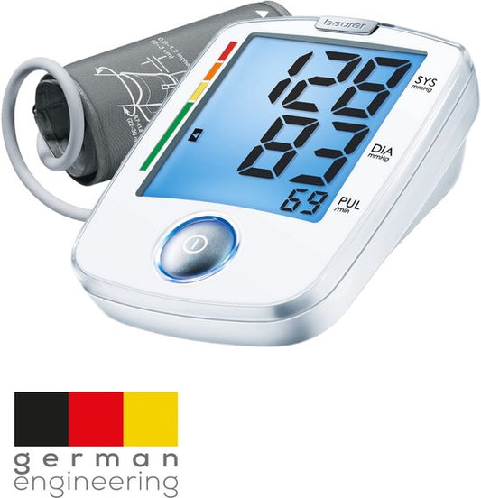 Beurer BM 44 Basic XL Tensiomètre à bras - Recommandé par la Fondation des maladies du cœur - Écran lumineux XL - Brassard 22-30 cm - Validé cliniquement - Application HealthManager Pro - Rythme cardiaque irrégulier