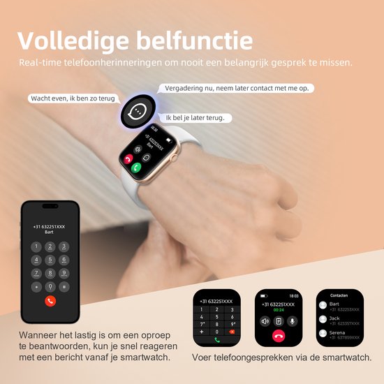 Maoo ProWatch AMOLED Smartwatch Femme et Homme - Bracelet milanais et 3 bracelets en silicone - Podomètre - Moniteur de fréquence cardiaque - Moniteur de pression artérielle - Moniteur de sommeil - Multisport - Convient à Android et iOS - Or rose