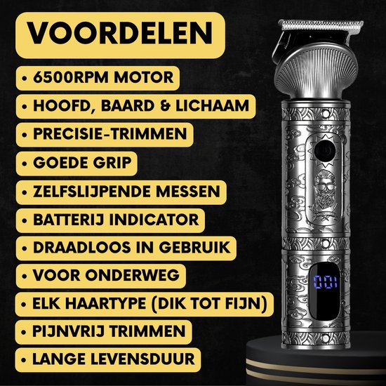 Tondeuse barbe homme 6-en-1 - Tondeuse pour barbe et corps - 6 accessoires inclus - Tondeuse corps homme - Tondeuse corps homme - Tondeuses - 0.5-15MM - Nez et oreilles - Multitrimmer - Hair Trimmer - Trim Device Beard Machine - Multigroomer