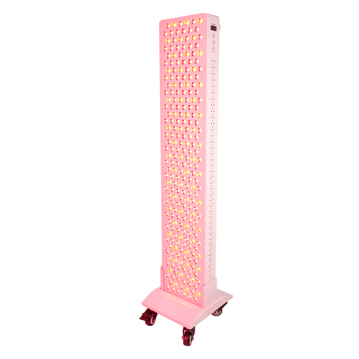 ATP Optimum support de sol à roulettes pour la thérapie par la lumière rouge - mobile et stable - blanc - 60 × 60 × 180 cm