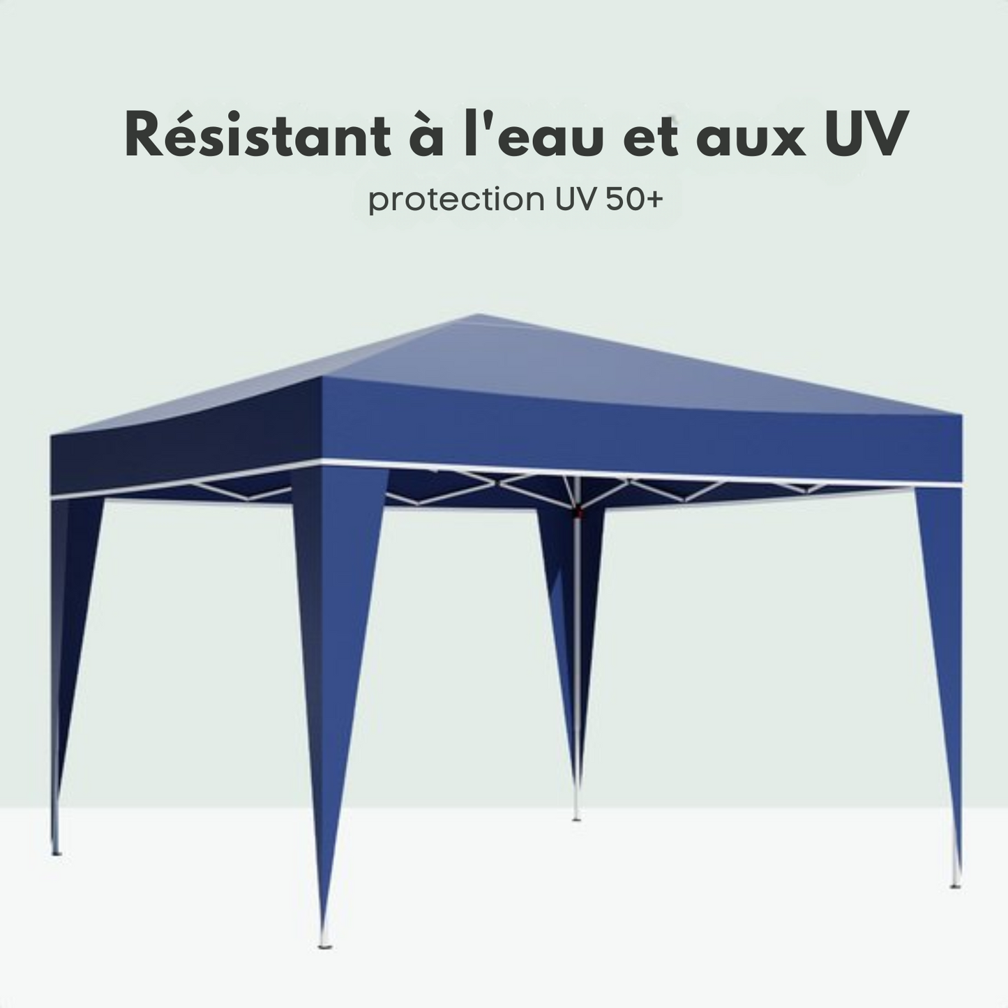 Tonnelle de jardin - LifeGoods - 3x3 m - Pavillon - Pliable - Imperméable - Avec sac de transport - Bleu