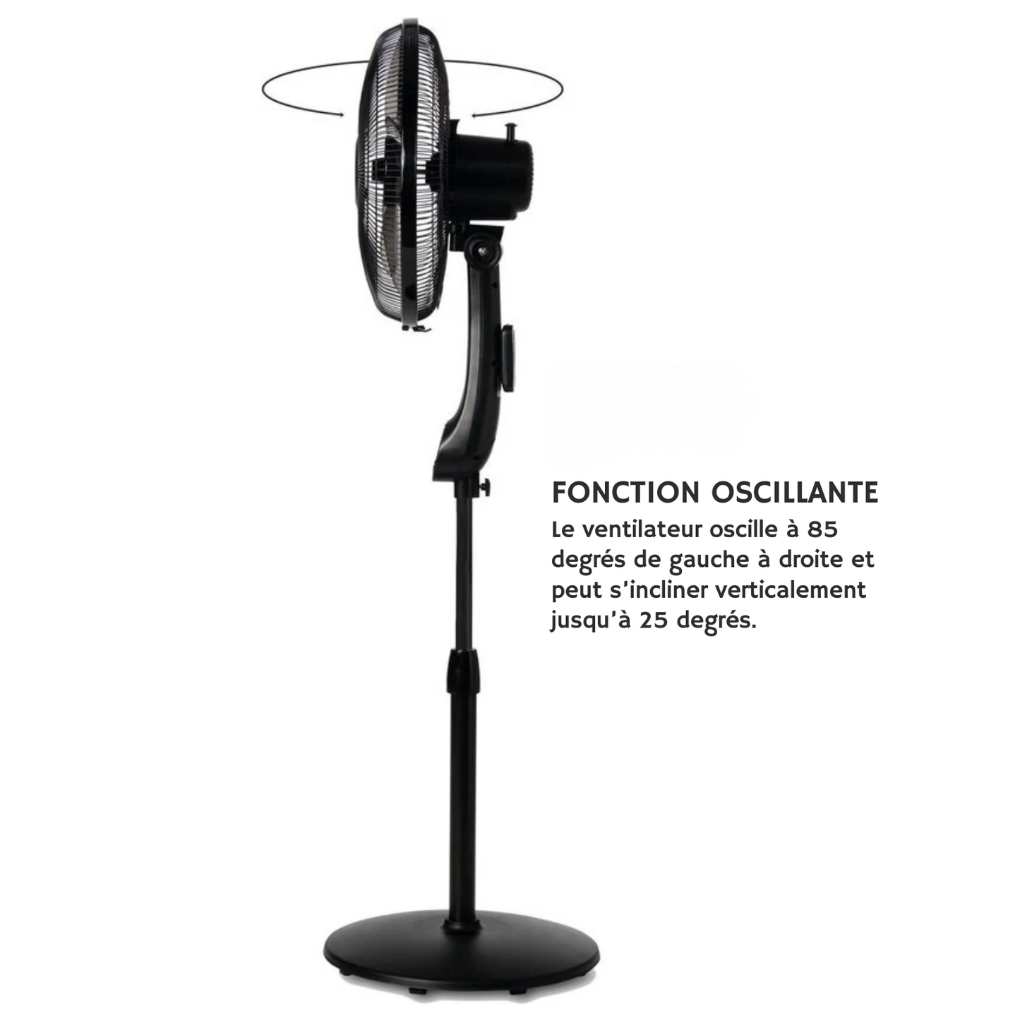 Ventilateur sur pied - Airking - Ventilateur extra-silencieux - Réglable en Hauteur - Télécommandé