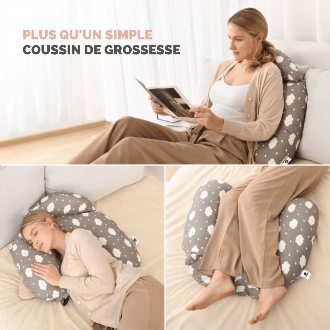 Coussin d'allaitement Vulpes Goods® BabyCare - Coussin de maternité avec housse amovible - 3en1 - Design unique