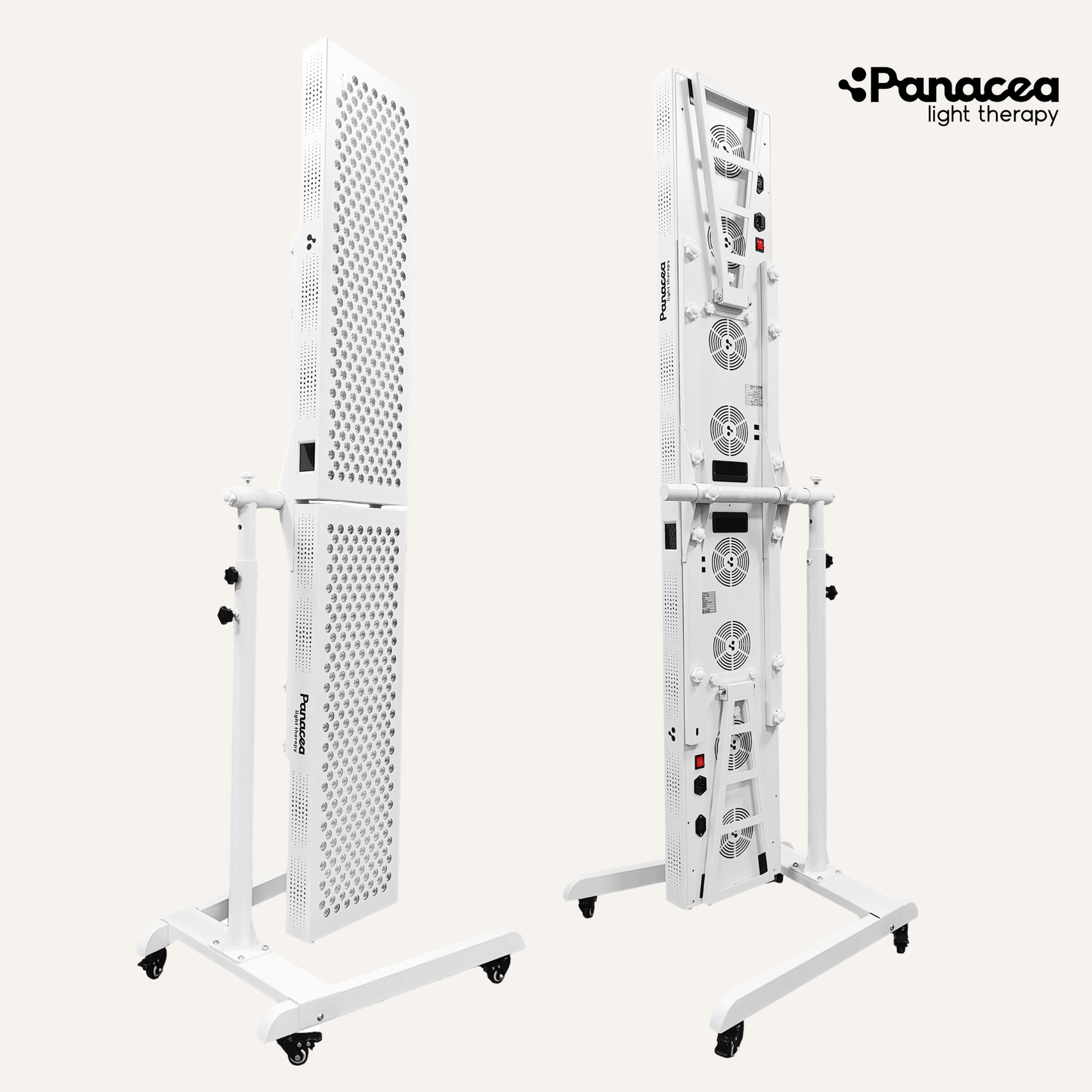 Panacea Light Therapy Mobile Panel Stand - Hauteur réglable jusqu'à 160 cm - Max. 20 kg - Métal - Blanc
